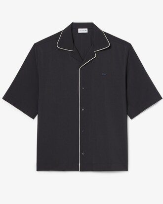 Chemise manches courtes relaxed fit laine