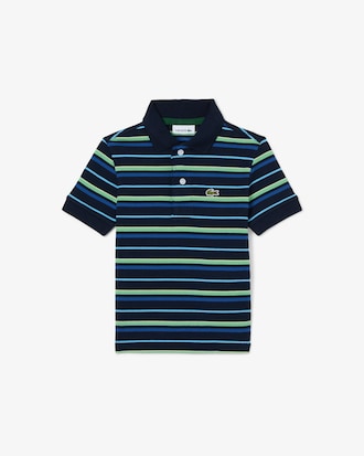 Polo en Petit Piqu&eacute; rayures contrast&eacute;es