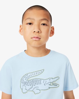 T-shirt coton avec crocodile brod&eacute;
