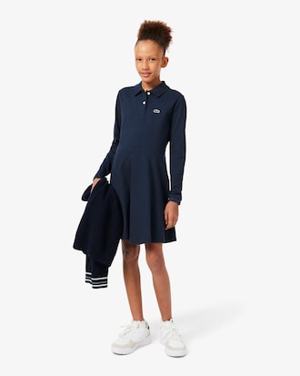 Robe manches longues en Piqu&eacute; stretch