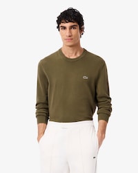 Pull coton uni col rond