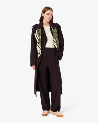 Pantalon oversize laine m&eacute;lang&eacute;e