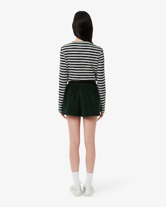 Short wide fit velours côtelé