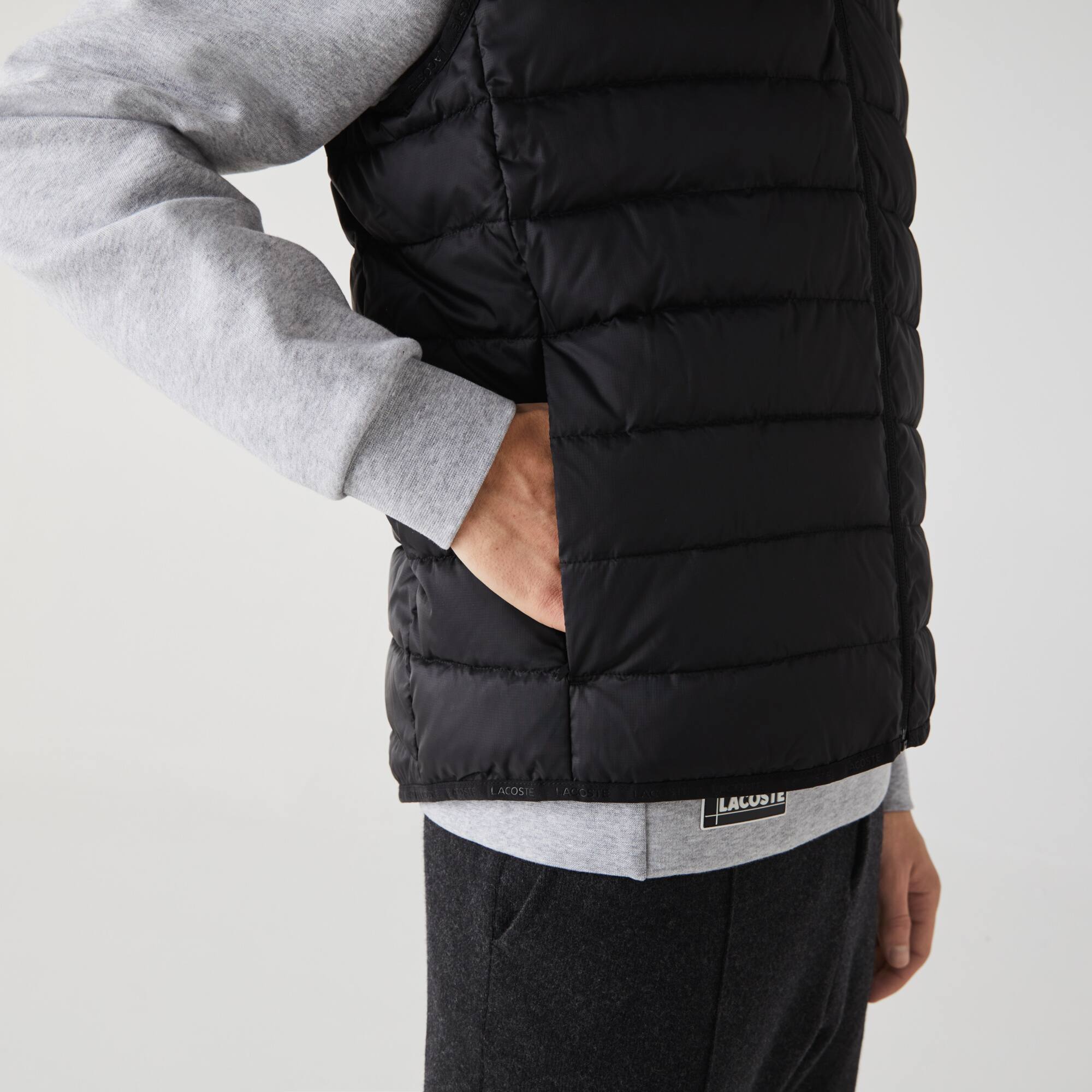 doudoune sans manche noir lacoste