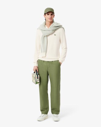 Pull coton uni col V