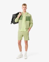 Short regular fit color-block molleton