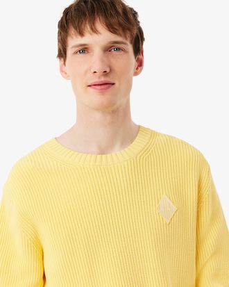 Pull maille perlée badge