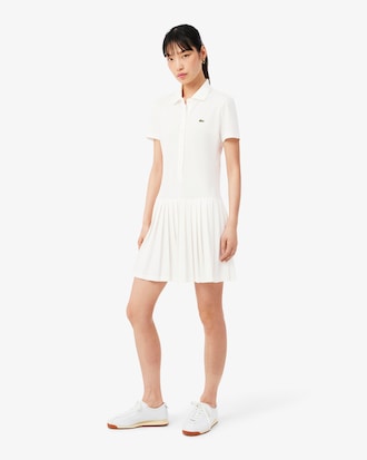 Robe polo pliss&eacute;e Piqu&eacute; stretch