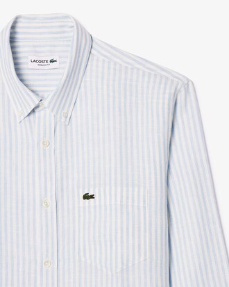 Chemise regular fit en lin ray&eacute;e