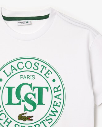 T-shirt coton badge contrasté