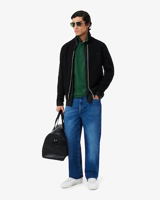 Polo regular fit en coton m&eacute;lang&eacute;