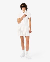 Robe polo pliss&eacute;e Piqu&eacute; stretch