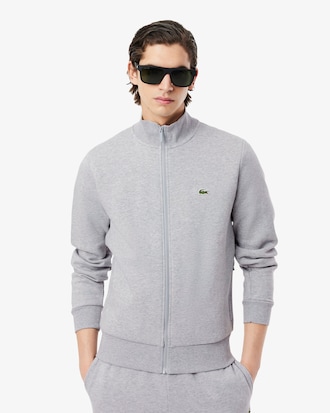 Sweatshirt zipp&eacute; molleton col montant