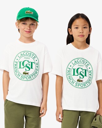 T-shirt coton badge contrasté