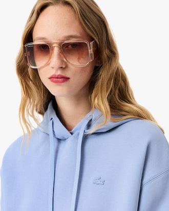 Sweatshirt &agrave; capuche court coton