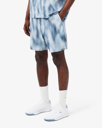 Short taffetas imprim&eacute; relaxed fit