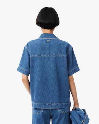 Polo oversize denim l&eacute;ger