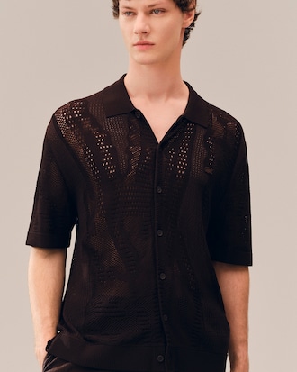 Chemise maille ajour&eacute;e crocodile