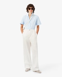Pantalon Petit Piqu&eacute; coton wide fit
