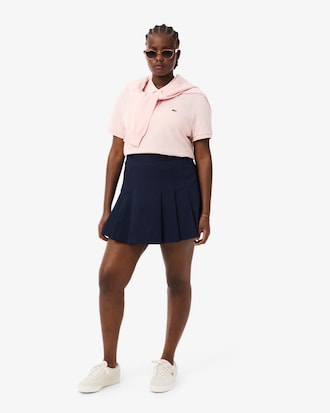 Jupe courte pliss&eacute;e en coton stretch