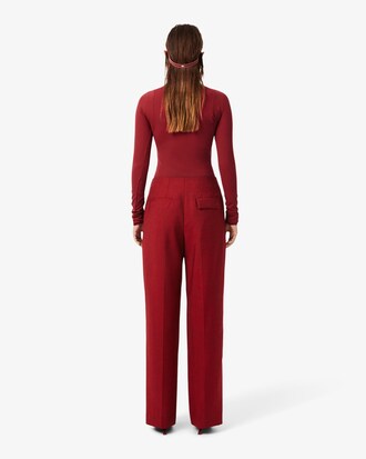 Pantalon tailleur laine straight fit D&eacute;fil&eacute;