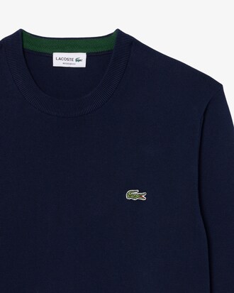 Pull coton uni col rond