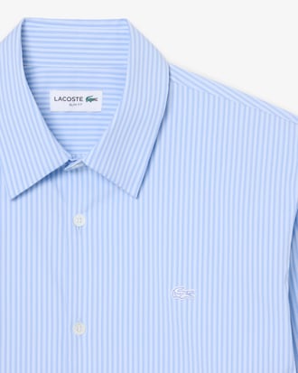 Chemise popeline stretch ray&eacute;e slim fit