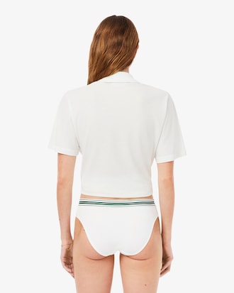 Culotte coton stretch ceinture contrast&eacute;e