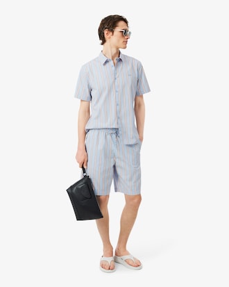 Chemise regular fit popeline ray&eacute;e