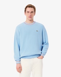 Pull fin en crêpe de coton à rayures