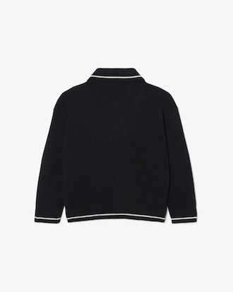 Polo manches longues coton et laine