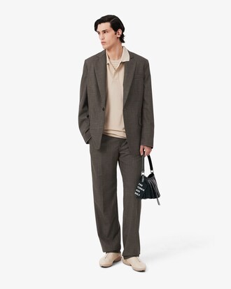 Pantalon tailleur straight fit laine D&eacute;fil&eacute;