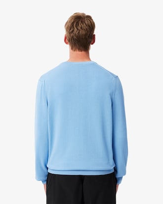 Pull coton uni col V
