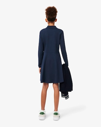 Robe manches longues en Piqu&eacute; stretch