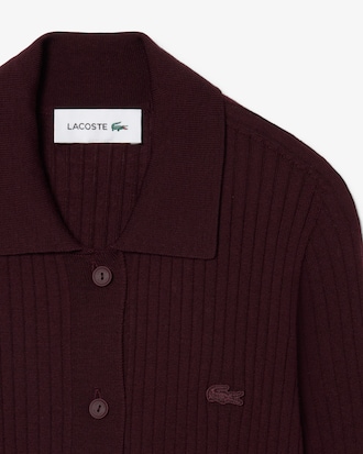 Robe col polo maille 3D laine m&eacute;rinos