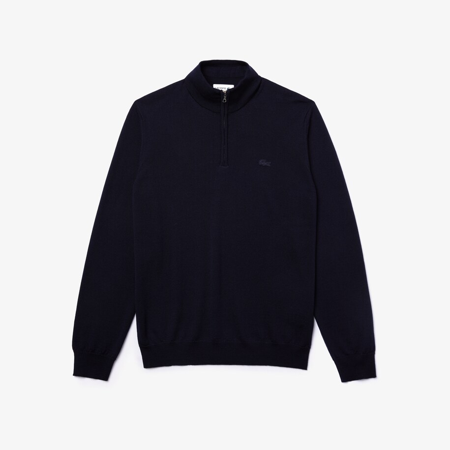 Pull camionneur en laine mérinos unie | LACOSTE