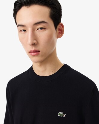 Pull coton uni col rond