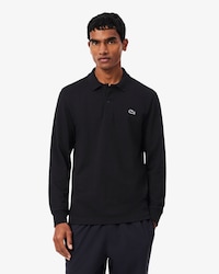 Polo regular fit manches longues en coton m&eacute;lang&eacute;