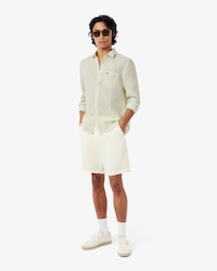 Chemise regular fit en lin ray&eacute;e