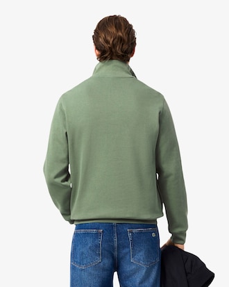 Sweatshirt zipp&eacute; interlock col montant