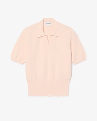 Polo maille col ouvert badge regular fit