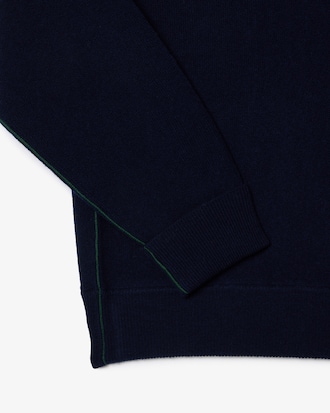 Pull polo relaxed fit en laine cardée