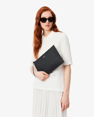 Pochette Anna en toile enduite piqu&eacute;e