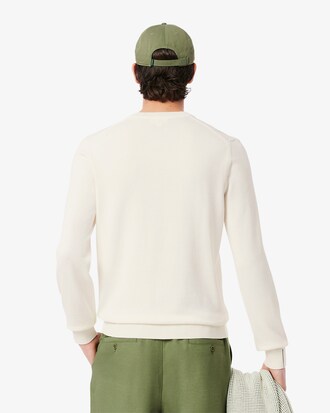 Pull coton uni col V