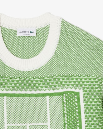 Pull jacquard graphique court de tennis
