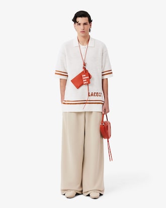 Pull col polo maille bouclette &eacute;ponge D&eacute;fil&eacute;