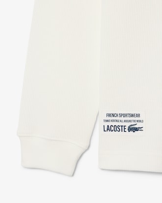 T-shirt Henley maille gaufr&eacute;e