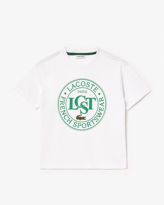 T-shirt coton badge contrasté
