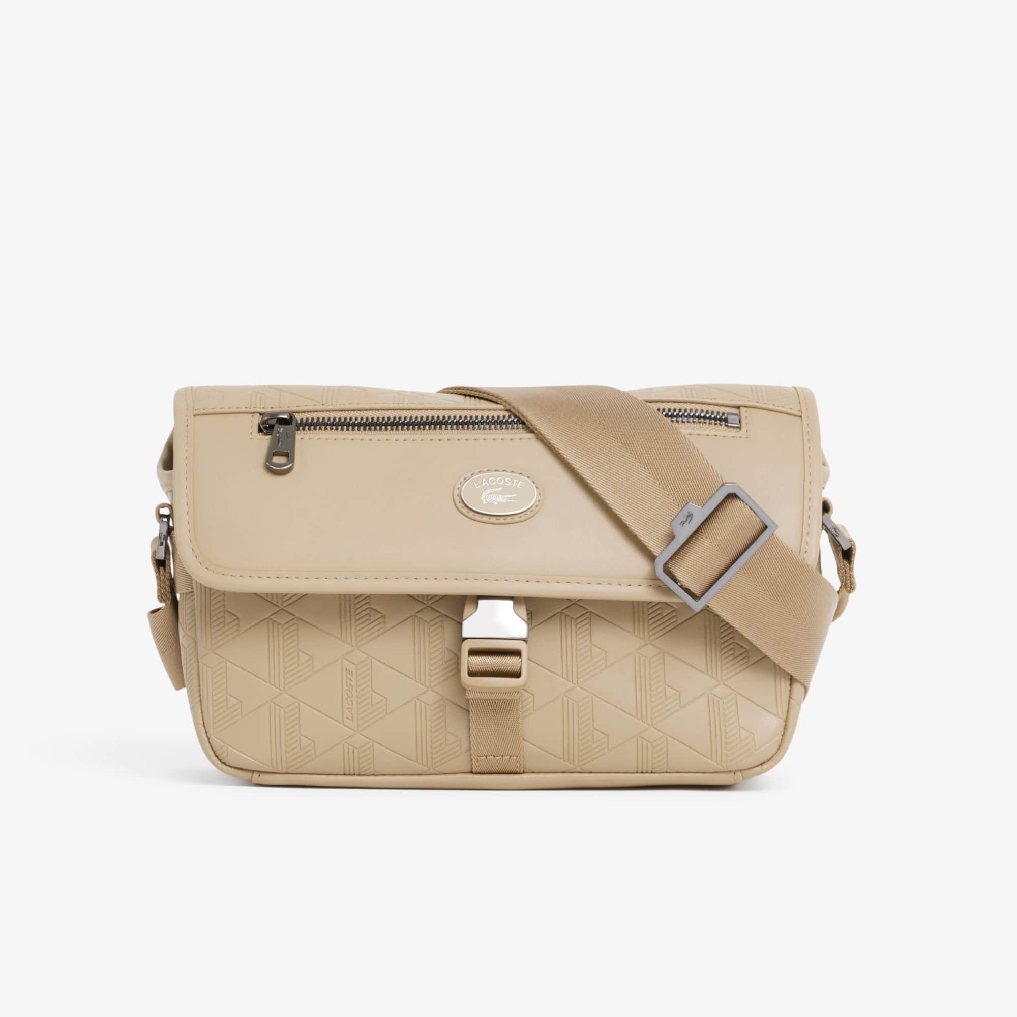 Petite sacoche à rabat monogramme en cuir