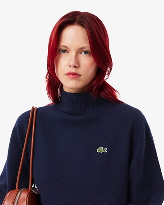 Pull col montant cachemire maille 3D
